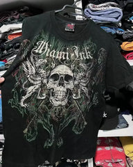 Hearujoy Y2K New Cotton T-shirt American Retro Neutral Short Sleeve High Street Hip Hop Harajuku Punk Loose Casual Couple Round Neck Top