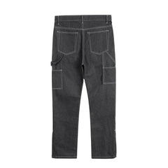 Hearujoy Retro Ankle Zipper Original Casual Logging Pants Men's Straight Streetwear Baggy Loose Jeans Cargos Oversized Denim Trousers