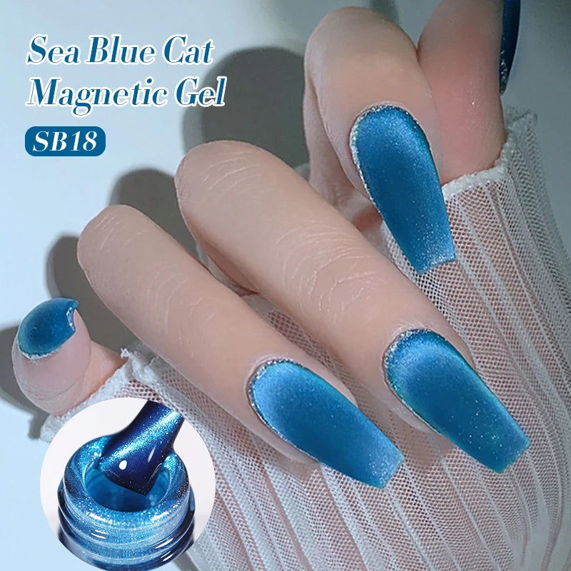 YICKYUE  -  10ml Spring Summer Cat Magnetic Gel Polish Water Light Sparking Glitter UV LED Soak Off Nail Art Manicure Varnish