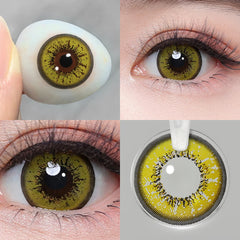 YICKYUE  -  Flame Colored Halloween Contact Lenses Eye Green Contacts Contact Lenses For Eyes Beauty Pupils 1 Pair 6 Months