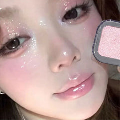YICKYUE  -  Face Highlighter Powder Instant Silky Skin Long Lasting Waterproof Pink Baked Shimmer Illuminator Makeup Contouring Glitter