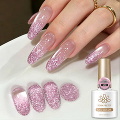 YICKYUE  -  Purple Glitter Reflective Gel Polish 10ml Red Black Silver Sparking Glitter Nail Art Crystal Soak Off Varnish Salon