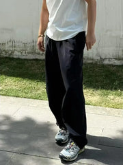HEARUJOY  -  Bla Lightweight Qui Dry Ice Silk Straight Leg Casual Pants Men's Summer American Sle Cleanfit Loose Fit Long Trousers