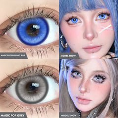 YICKYUE  -  1 Pair Anime Cosplay Colored Contact Lenses, Yearly Disposable Soft Lens, Magic Pop Style for Party & Cute Eye Beauty