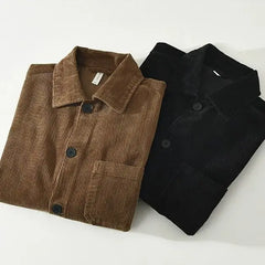 HEARUJOY  -  Japanese Retro Corduroy Long-sleeved Shirt Men Autumn Jacket American Workwear Casual Cardigan