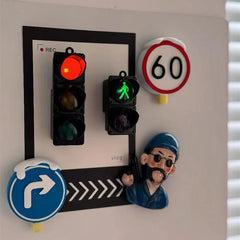 YICKYUE  -  Glowing Magnetic Fridge Stickers Light Traffic Light Luminous Light Box Creative Refrigerator Sticker Magnets Home Decor Gifts