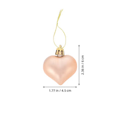 YICKYUE  -  24Pcs Valentines Day Heart Ornaments Shatterproof Glitter Hanging Baubles Electroplated Shine Festive Romantic Decor for Window