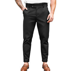 HEARUJOY  -  Mens Slim Fit Button Stretch Tight Tapered Fashion Skinny Pants 2025 Summer New Trend Business Casual Trousers Mens Clothing