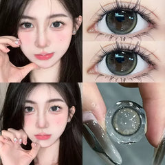 YICKYUE  -  2PCS/Pair Contact Lenses with diopters Natural Lenses Gray Lenses Beauty Pupils Korean Style Fashion cosmetics Lenses New