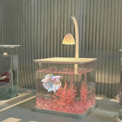 YICKYUE  -  Acrylic Fish Tank Ice Crystal Landscape Desktop Creative Ecological Fighting Fish Tank Complete Set Of Landscape Fish Tank Small