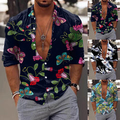 HEARUJOY  -  Fashion Classic Fit Business Casual Shirt Men Long Sleeve Winter Casual Printed Shirts Fashion Top Blouse Man Clothing Camisas