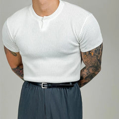HEARUJOY  -  Summer New Men's Solid Color Short-Sleeved T-Shirt American Retro Fashion Trend Leisure Loose Breathable Sports Gym Men's Tops