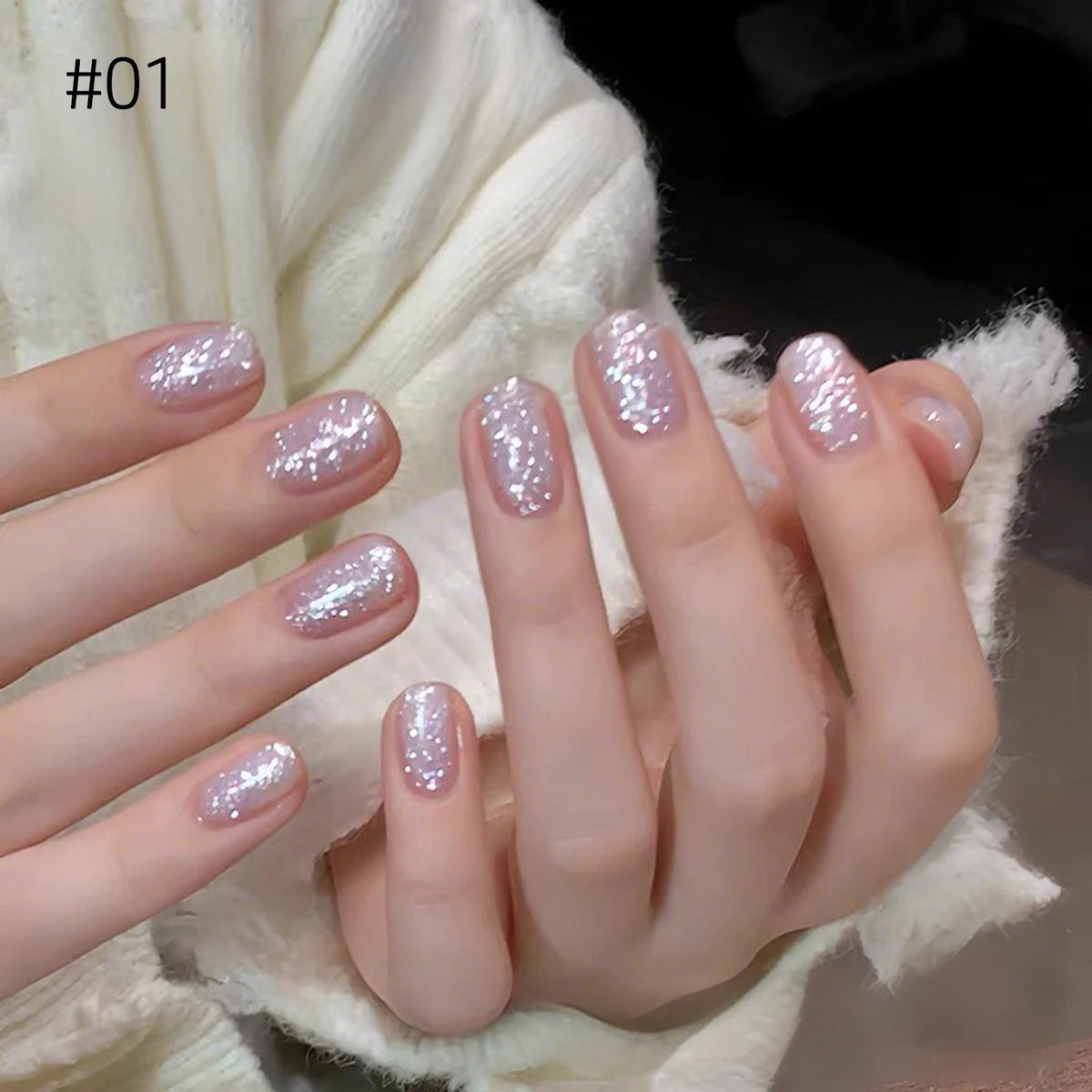 YICKYUE  -  New 10ML Velvet Snow Cat Eye Gel White Fine Glitter Sparkling Elegant Versatile Skin-Flattering Snowflake Nail Art Gel