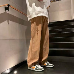 Hearujoy Men's Retro Jeans Neutral Wide Leg Denim Trousers Loose Straight  Man Jeans Streetwear Boy Casual Baggy Hip Hop New Y2K