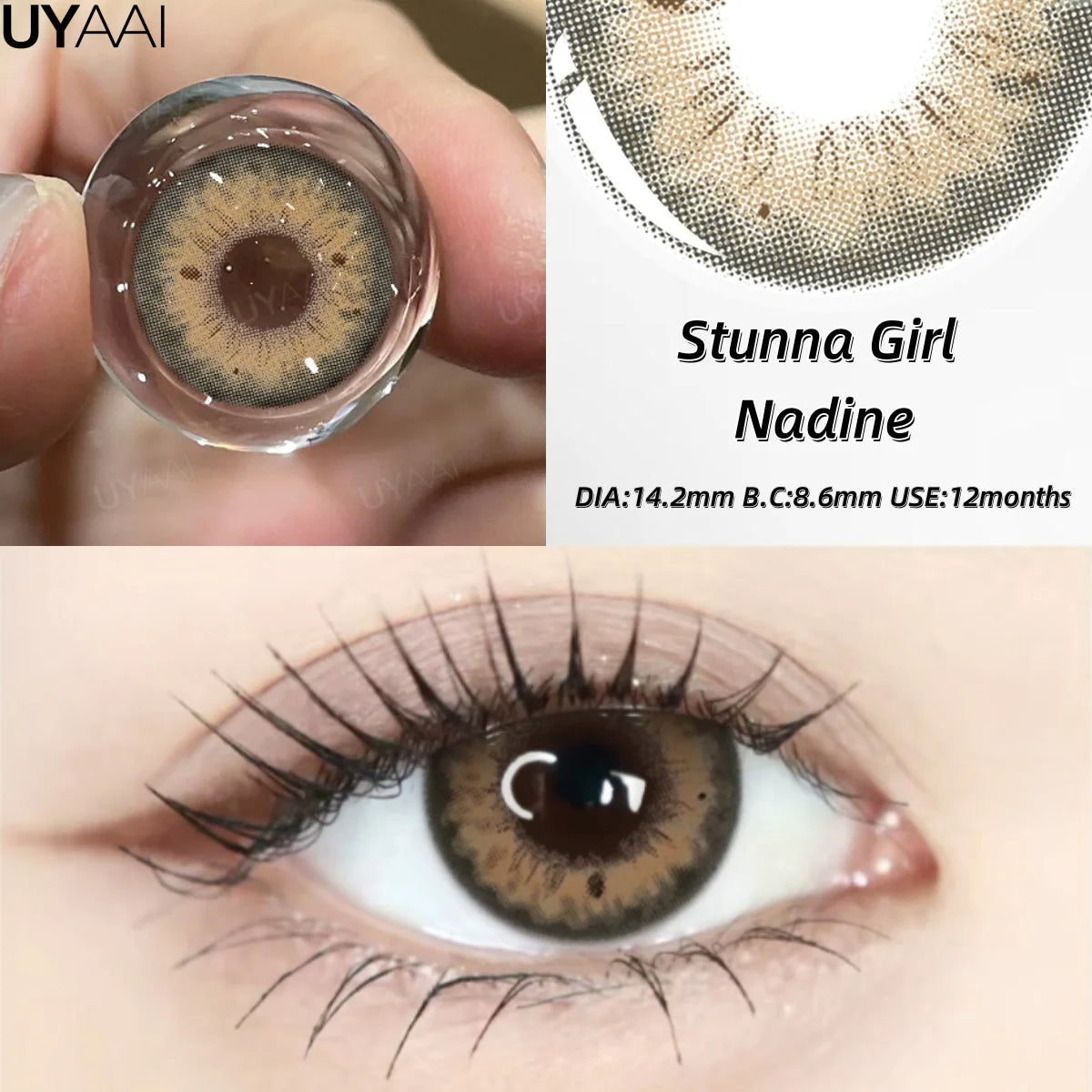 YICKYUE  -  New 1pair Colored Contact Lenses for Eyes Blue Natural Look Brown Eye Lenses Cosmetic Beauty Pupils