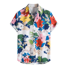 HEARUJOY  -  Fashion Wrinkle-Free Men'S Vintage Shirt Men Spring And Summer Casual Lapel Single Breasted Print Vacation Shirts For Man 셔츠