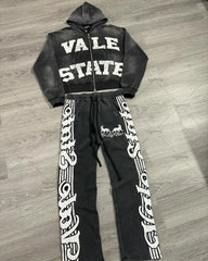 Hearujoy Aesthetic Harajuku letter stripe pattern design straight wide leg baggy pants women 2024 fashion trend versatile couple y2k pant