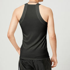 Hearujoy 2024 Fashion Men Tank Tops Solid O-neck Sleeveless Skinny Tops Tees Vacation Casual Vests Streetwear Men Sexy Fitness Camisole