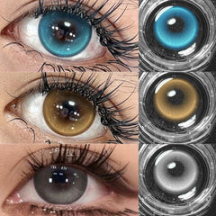 YICKYUE  -  Monaco Brown Prescription Myopia Colored Contact Lenses 14.2mm Multichrome Natural Soft Lens Daily Eyewear Colorcont
