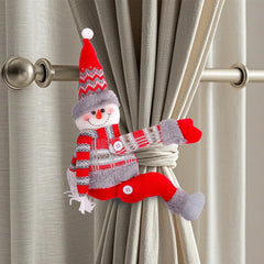 YICKYUE  -  Christmas Curtain Buckle 3D Santa Claus Sonwman Curtain Tieback Window Lamp Decor Supplies Christmas Home Decoration