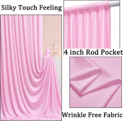 YICKYUE  -  5X10FT Pink Backdrop Curtains for Parties, Wrinkle Free Baby Photography Backdrop Drapes for Wedding Grils Birthday Shower