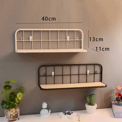 YICKYUE  -  Minimalist Style Wooden Wall-Mounted Storage Rack Shelf Wall Pendant Entrance Hall Creative Appearance Home Decoration Pine Wood