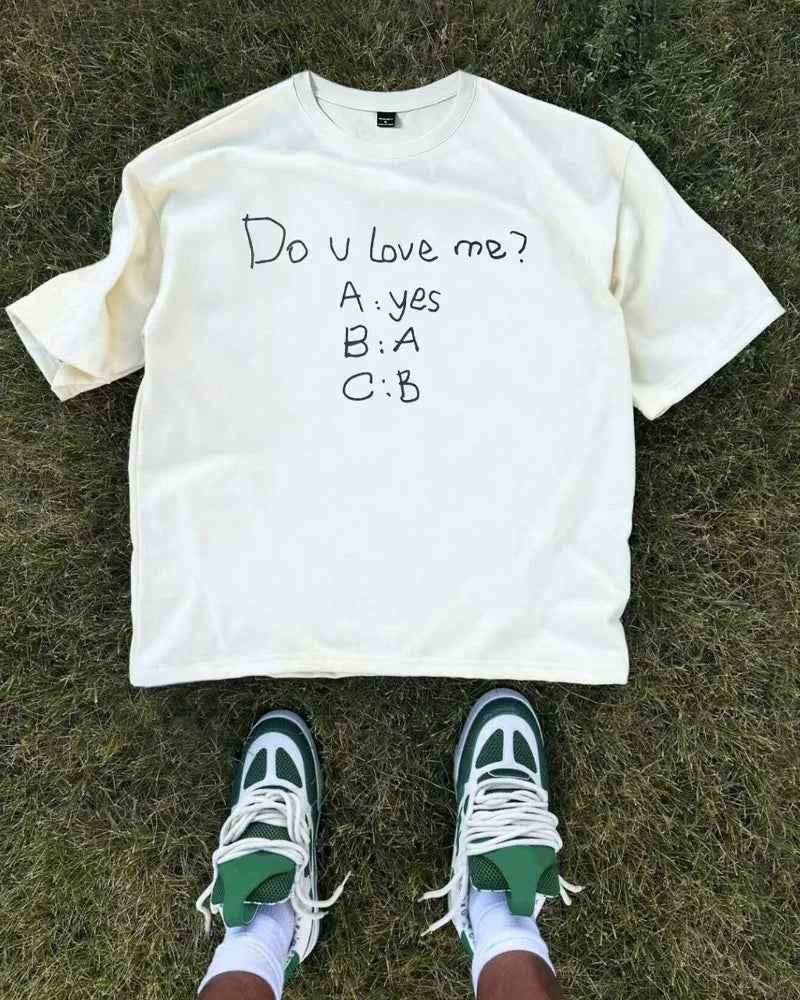 Hearujoy Casual fashion Harajuku letters printed round neck short sleeve men gothic hip hop street style couple oversized T-shirt woman