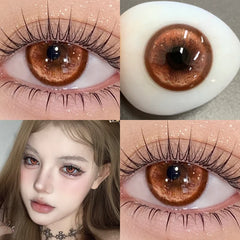 YICKYUE  -  2PCS Natural Colorld Contact Lenses With Diopters Brown Lenses High Quality Lenses Degree 0.00 to- 8.00 Cosmetic Contacts