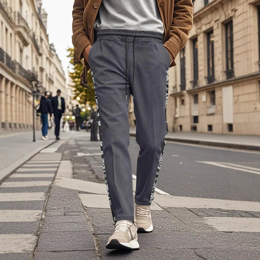HEARUJOY  -  Corduroy Men's Casual Paisley Patchwork Joggers