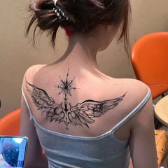 YICKYUE  -  Herbal Angel Wings Temporary Tattoos for Woman Back Sexy Art Tattoo Sticker Waterproof Semi Permanent Tattoo Lasting Fake Tattoo
