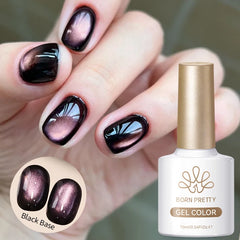 YICKYUE  -  10ml Gold Glitter Cat Magnetic Gel Nail Polish Jelly Pink Color Semi Permanent Soak Off UV LED Varnish