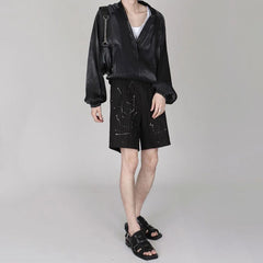 Hearujoy Mens Casual Satin Jacket Genderless 2024 Spring Summer New Fashion Thin Breathable Simple Soft Solid Color Jacket Unisex