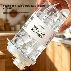 YICKYUE  -  Reusable Plastic Ice Cup with Lid for Freezing Water Coffee Smoothie BPA Free Home Office Travel Cold Drink Cup