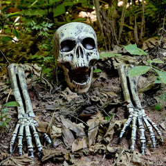 YICKYUE  -  Halloween Skeleton Decorations Outdoor, Life Size Skeleton Yard Stakes, Groundbreaker Skulls Decor for Graveyard Yard Lawn
