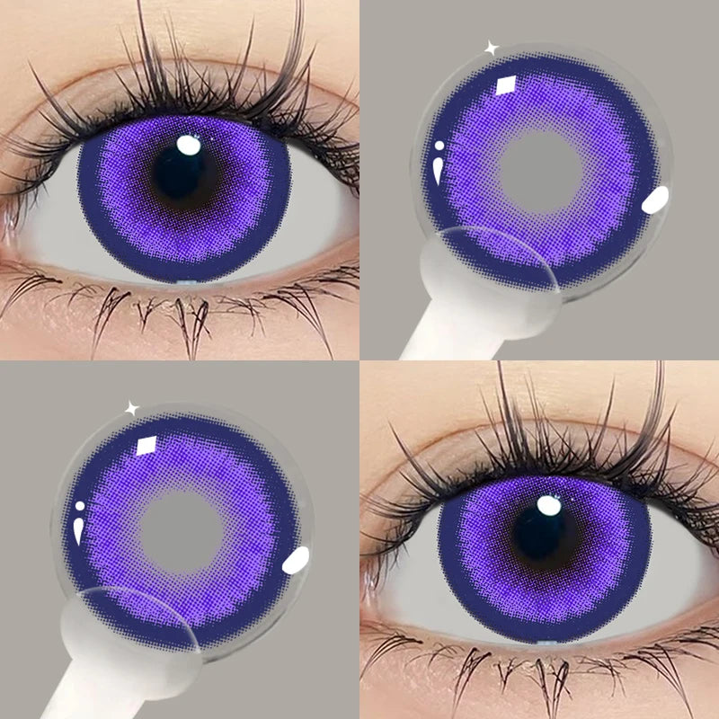 YICKYUE  -  Purple Color Contact Korean Big Eyes Lens Violet Cosplay Contacts New Arrive Makeup High Quality Fast Shipping