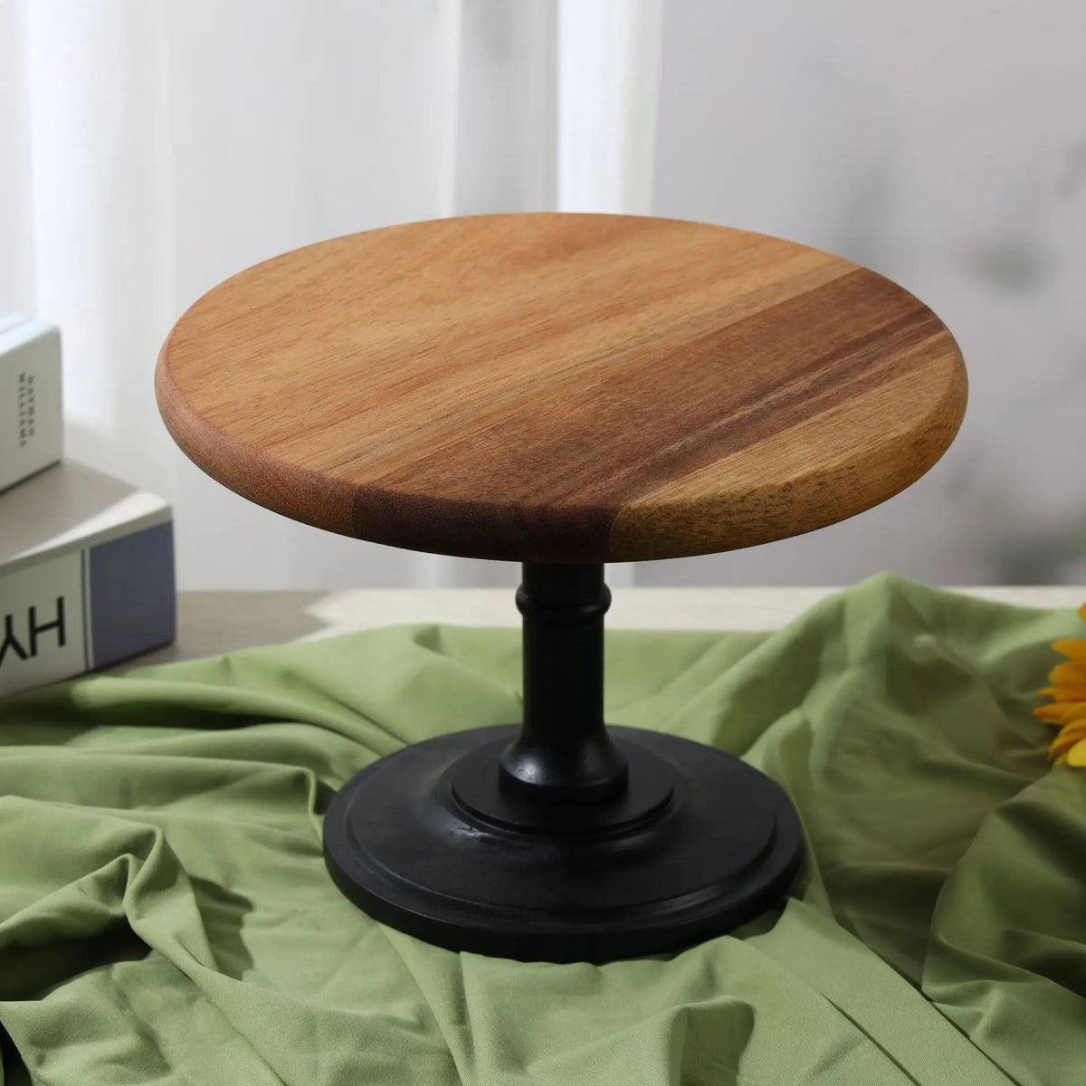 YICKYUE  -  Wooden Tall Tray Dessert Table Dry Fruit Plate Afternoon Tea Snack Cake Plate Display Stand