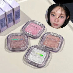 YICKYUE  -  Face Highlighter Powder Instant Silky Skin Long Lasting Waterproof Pink Baked Shimmer Illuminator Makeup Contouring Glitter
