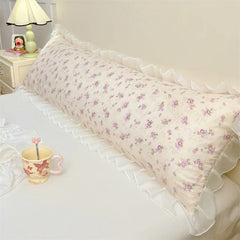 YICKYUE  -  Fresh Floral Length PIllowcase For Couple Double Lace Side Blostercase Home Bed Decor Sleeping Pillow Cover 48*120cm навол