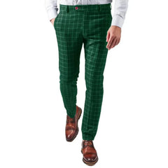 HEARUJOY  -  Autumn Men's Classic Plaid Suits Pants Wool Trousers Italian-style High-waist Slim Casual Fashion Straight leg Long Pant For Men