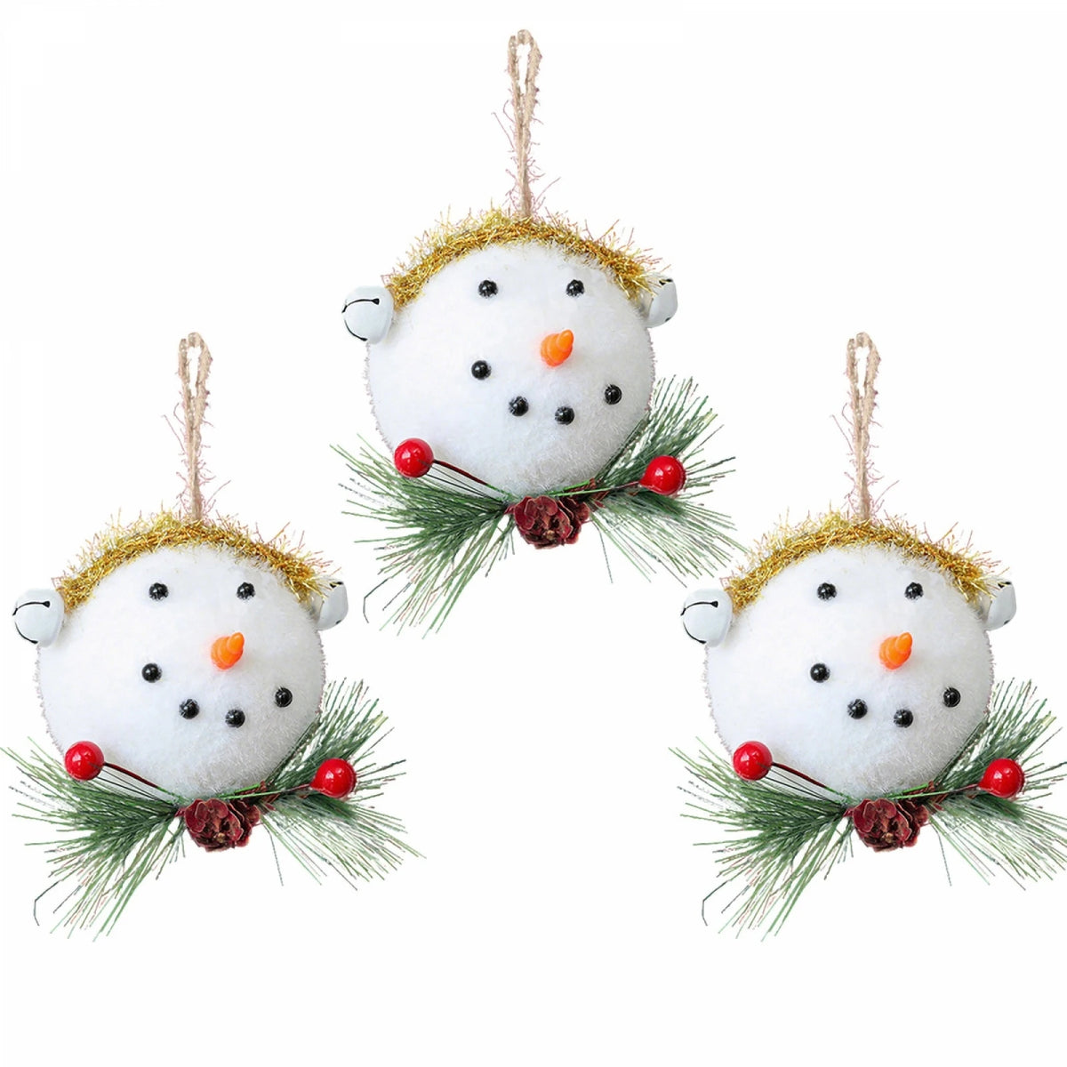 YICKYUE  -  Christmas Snowman Ball Ornaments Holiday Foam Tree Hanging Decoration