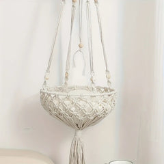 YICKYUE  -  1pcs Bohemian Handwoven Cotton Rope Cat Hammock - Hanging Rattan Bed for Indoor Cats  Pet Basket with Macrame Design