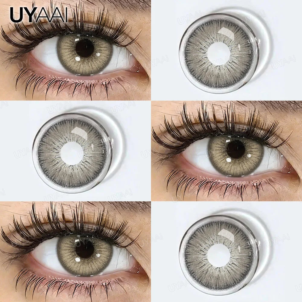 YICKYUE  -  NEW Color Contact Lenses Beauty Brown Pupils Natural Black Contact Lenses Soft Colorful Makeup Eyes Gray Lenses Natural