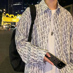 HEARUJOY  -  Printed Shirt Men's Long-sleeved Trendy Casual Jacket Couple Wear