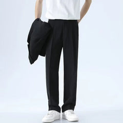 HEARUJOY  -  Summer New Men's Solid Color Thin Straight Trousers Fashion Trend Casual Simple Loose All-match Breathable Men's Bottoms