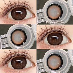 YICKYUE  -  2PCS Half Year Lychee Ice Natural Retro Hazy Brown Eye Effect Colored Contact Lenses Soft Comfortable 14.5mm Beauty Lens