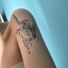 YICKYUE  -  Angel Butterfly Temporary Tattoos for Woman Man Trendy Tattoo Stickers Waterproof Sexy Body Art Waist Fake Tattoo Sticker
