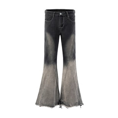 Hearujoy Black Gray Gradient Slim Jeans Floor Mop Flared Pants High Street New Trendy Fashionable Hip Hop Washed Vintage Men's Jean Pants