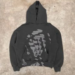Hearujoy Hip hop skull pattern oversized printed hoodie for women autumn and winter gothic casual street couple sweatshirt 2024 new style