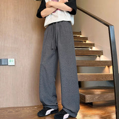 HEARUJOY  -  Baggy Ice Silk Men's Casual Straight Pants Summer Thin Male Trousers Low Price Stylish Designer Vintage Original Y2k Clothing