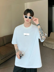 Hearujoy Fashion Korean Summer New Short Sleeve T-shirt Personalized Fashion Round Collar Loose Male Black White T-shirts